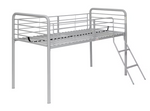 Jo Mid Sleeper Metal Bed Frame - Silver