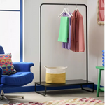 Lorelei Double Clothes Rail Black | Open Wardrobe Garment Storage Rack Furniture