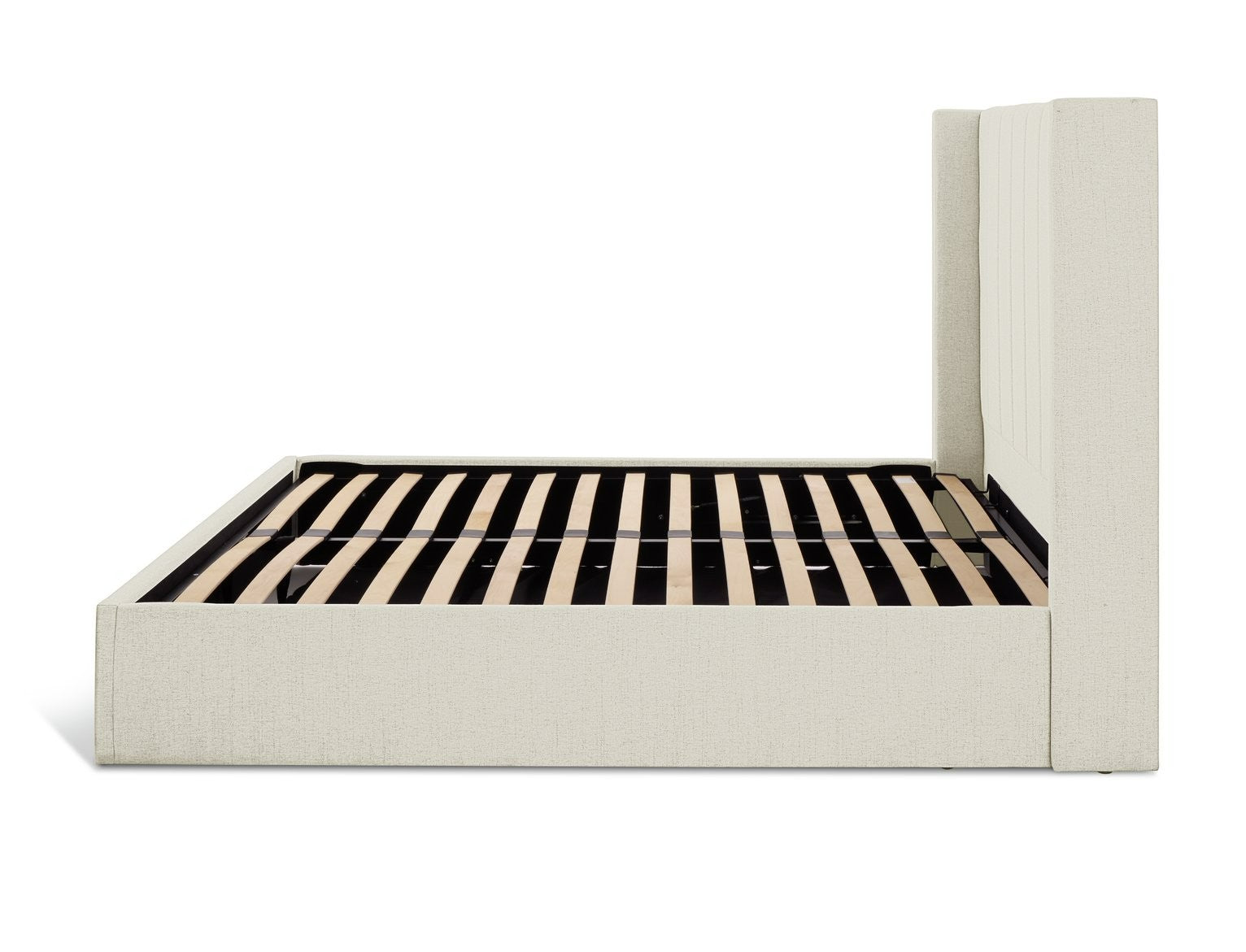 Kempley Double End Lift Ottoman Bed - Cream | Space Saving Sleep Solution