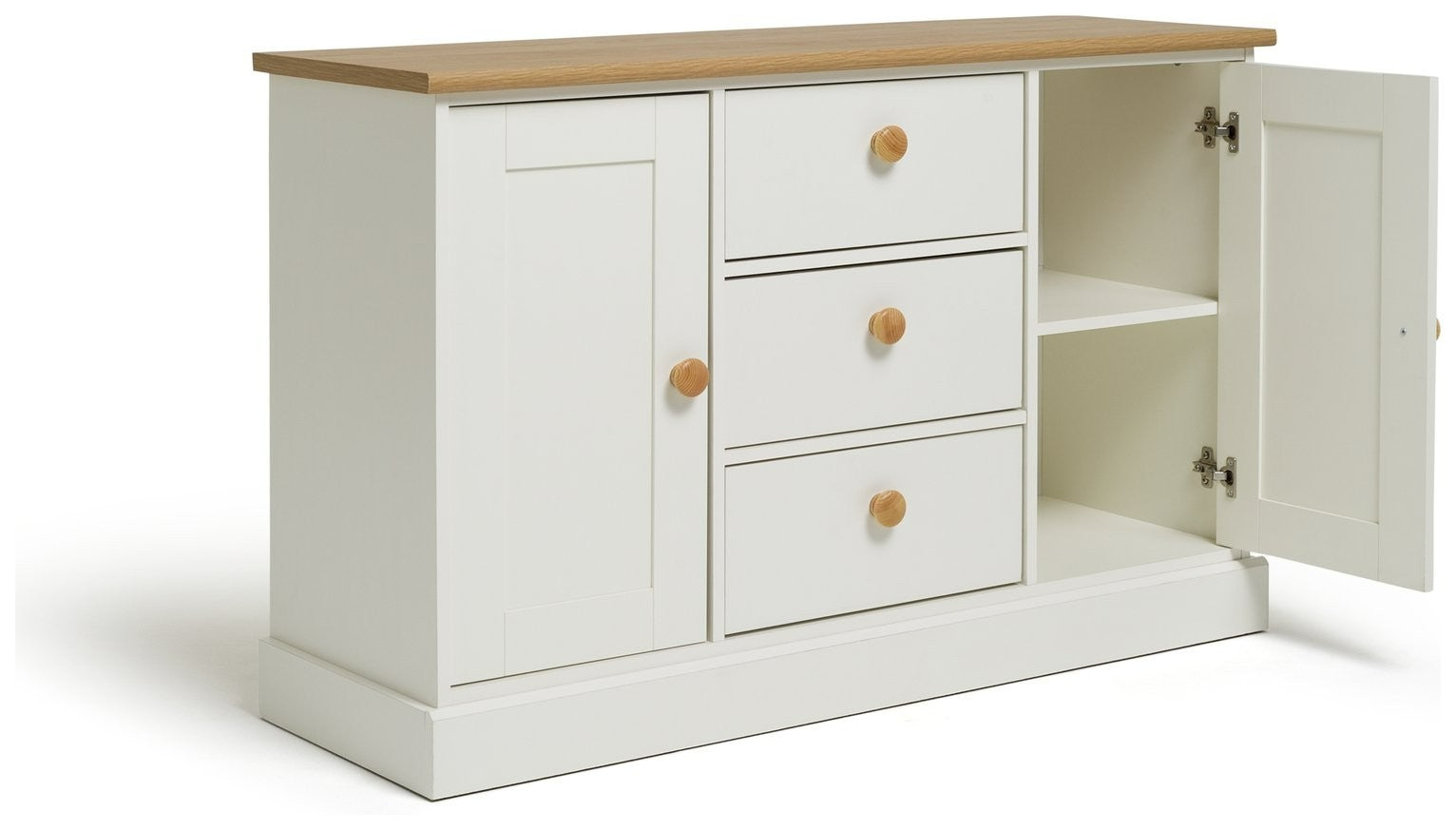 Home Winchester 2 Door 3 Drawer Sideboard - Cream | sideboard with drawers