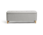 Habitat Aspen Fabric Storage Ottoman - Light Grey