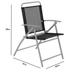 Home Pacific 6 Seater Folding Metal Patio Set - Black | Furniture With Parasol