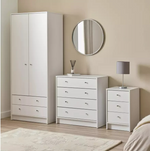 Malibu 4 Drawer Chest White | Bedroom Storage Furniture Unit