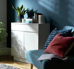 Habitat Cubes 2 Door 1 Drw Small Sideboard - White | White Cabinet Storage Unit
