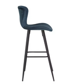 Habitat Etta Pair of Velvet Bar Stool - Blue