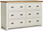 Home Kent 6 Drawer Chest - Cream and Oak (B Grade)