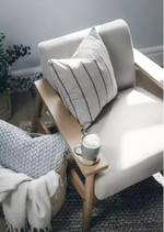 Habitat Dore Velvet Accent Chair Oak | Mid Century Lounge Chair Upholstered