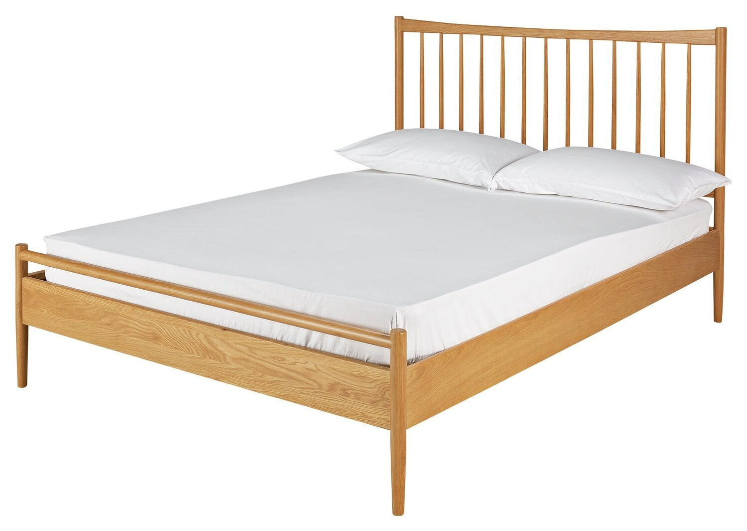 Chiltern Spindle Double Wooden Bed Frame - Oak (S)