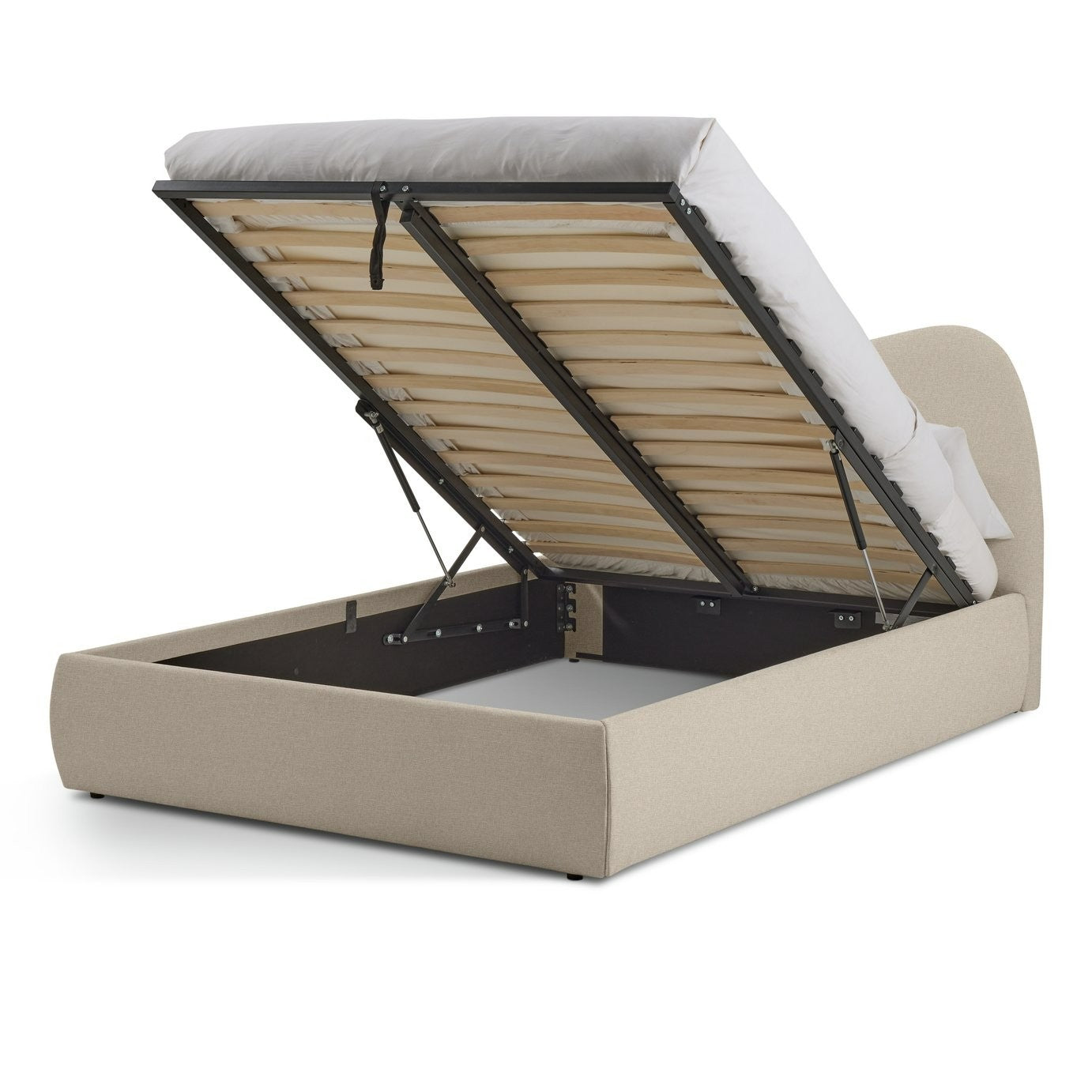 Orton Small Double End Lift Ottoman Bed - Beige | Practical Lift Access
