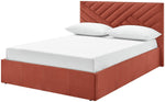 Home Luca Small Double End Lift Ottoman Bed - Orange | Space-saving ottoman bed