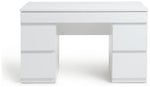 Jenson Double Pedestal Dressing Table-Matte White |Storage Makeup Vanity Bedroom