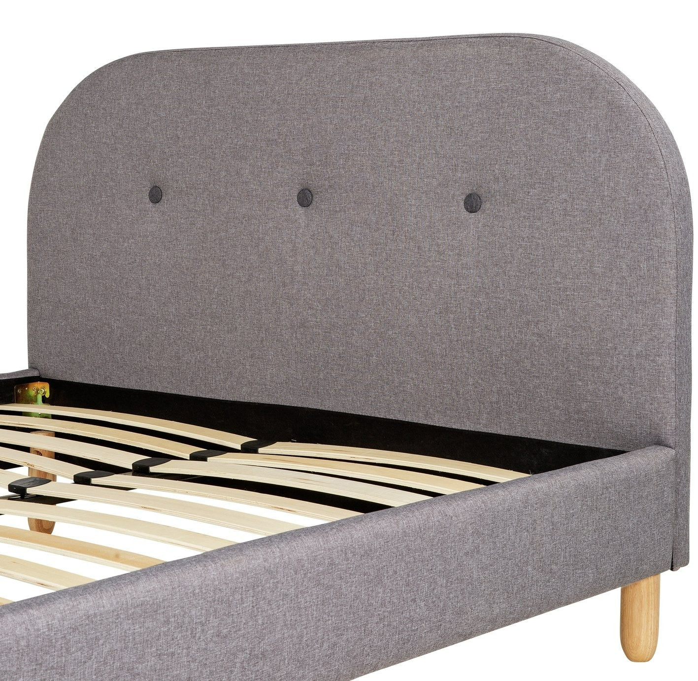 Elin Small Double Fabric Bed Frame - Light Grey | Calm Neutral Aesthetic