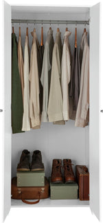 Seville 2 Door Wardrobe - White ( B Grade 35478 - 35479 )