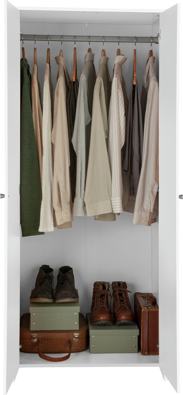 Seville 2 Door Wardrobe - White ( B Grade 35478 - 35479 )