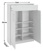 Brisbane 2 Door Shoe Storage Cabinet - Grey ( B Grade 34065 - 34066 )