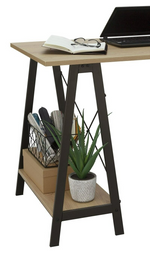 Habitat Trestle Table Office Desk Oak Effect | Industrial Style Home Office Desk