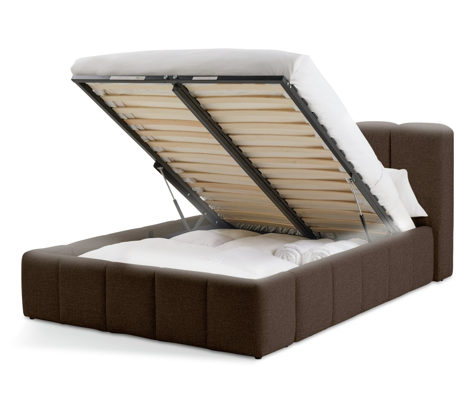 Malone Double End Lift Ottoman Bed - Brown | Magnificent Sleep Solution