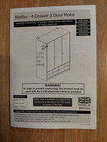Malibu 3 Dr 4 Drawer Wardrobe - Black Oak Effect (B Grade 1077.)