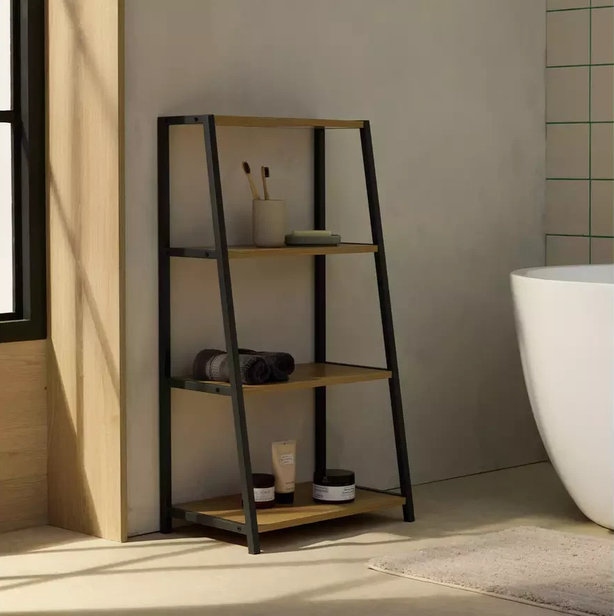 Home Loft Living 4 Tier Shelving Unit Oak | Freestanding Display Shelves Storage
