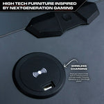 X Rocker Carbon Tek Wireless Charging Bedside Table - Red