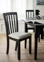 Banbury Pair of Solid Wood Dining Chairs - Black | Modern Mealtime Seating