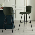 Etta Pair of Fabric Bar Stools - Green | Counter Stools Pair