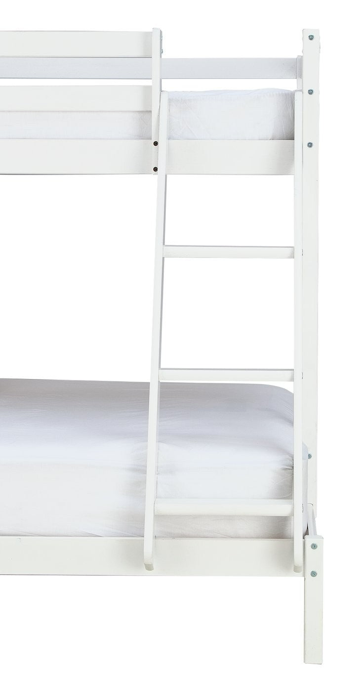 Home Kaycie Triple Bunk Bed Frame - White | Multi Level Sleeping Setup