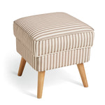 Callie Fabric Footstool Natural Stripe Modern Design Multi Functional