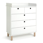 Eden 5 Drawer Chest & Changer Top -White