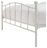 Home Fleur Double Metal Bed Frame White | Sturdy Bedroom Base with Headboard