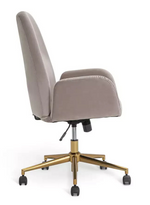 Clarice Velvet Office Chair Beige | Upholstered Desk Chair Home Office Furniture