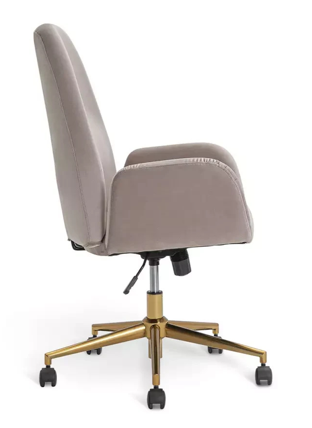 Clarice Velvet Office Chair Beige | Upholstered Desk Chair Home Office Furniture