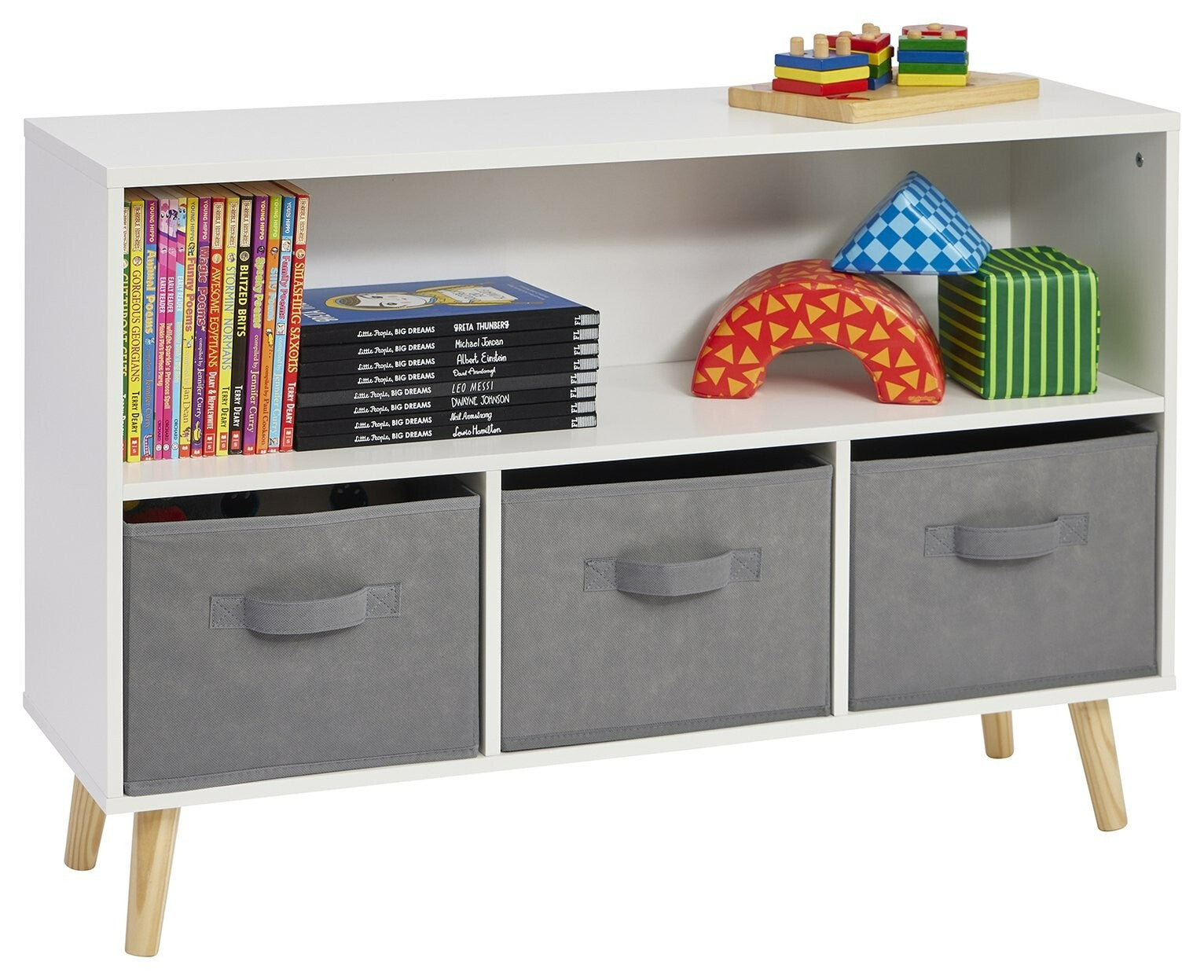 Liberty House Kids Storage Unit with Storage Bins - White ( B Grade 39527 )