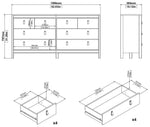 Tvilum Madrid 8 Drawer Chest - White | Modern Bedroom Storage