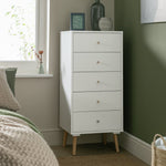 Habitat Otto 5 Drawer Tallboy - White ( B Grade 36787 - 36785 )