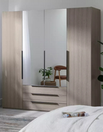 Hallingford 4 Door 3 Drawer Wardrobe - Grey & Oak (B Grade)