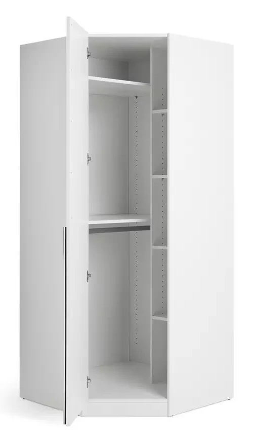 Munich Corner 1 Door Wardrobe - White (B GRADE 1110)