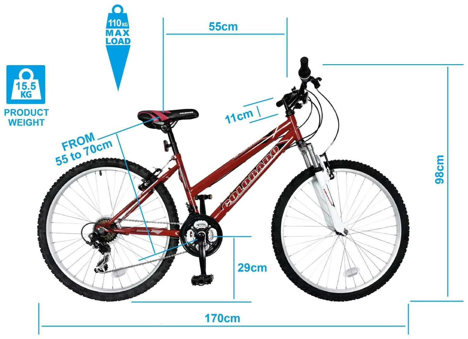 Colorado Yuma 26 inch Wheel Size Womens Mountain Bike