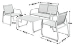 Home Trelew 4 Seater Metal Patio set - Black | Weather-resistant patio set