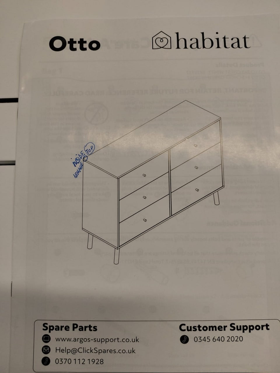 Otto 6 Drawer Chest - White (B Grade 1040.)