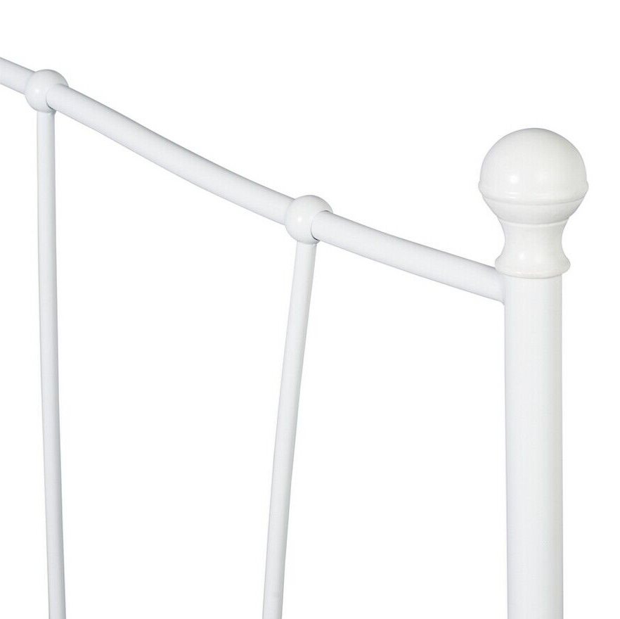 Fleur Double Metal Bed Frame - White With Double 1000 Pocket Sprung Mattress