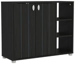 GFW Bideford 2 Door Shoe Storage Cabinet - Black | Footwear Storage Solution