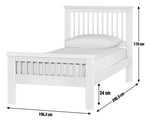 Home Aubrey Single Wooden Bed Frame - White | Sturdy Kids or Guest Bed