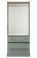 Kensington 2 Door 3 Drawer Wardrobe - Sage Green | Elegant bedroom furniture