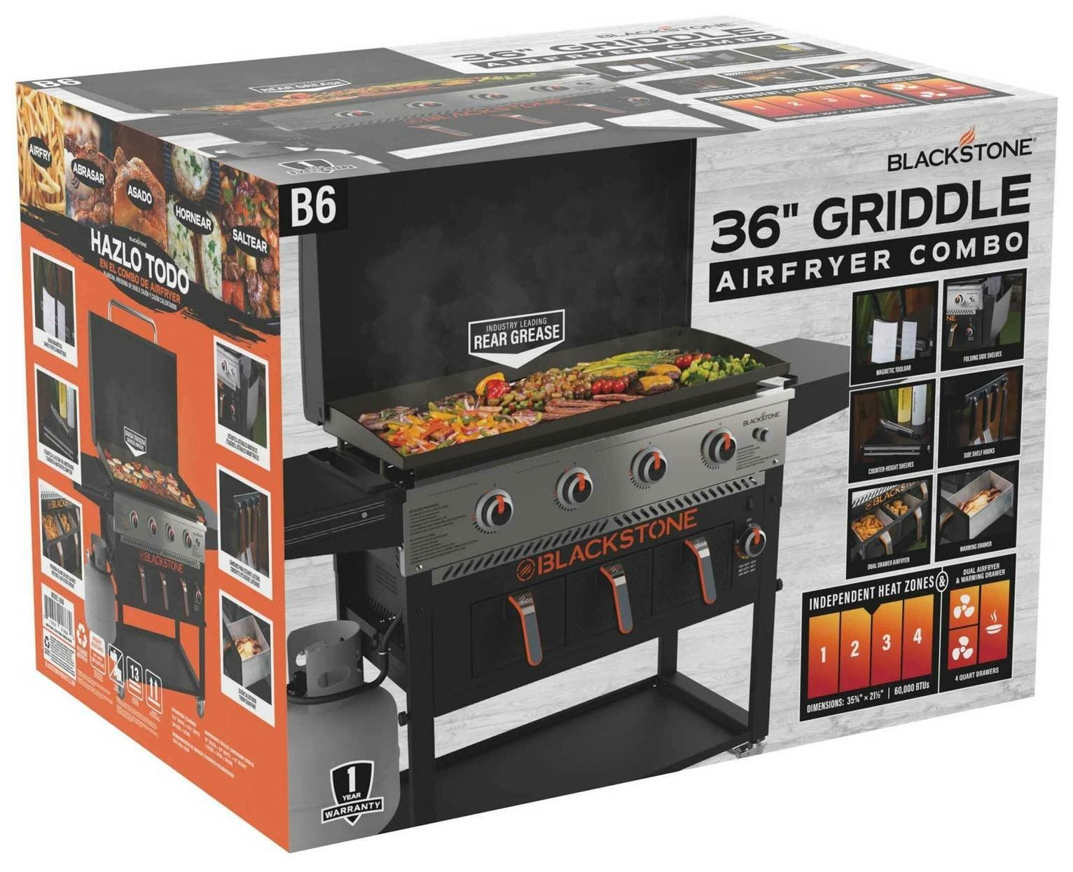 Blackstone 36" Griddle and Airfryer Combo | Outdoor Cooking Station
