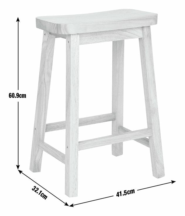 Habitat Pair of Saddle Bar Stools - Two Tone