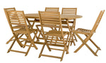 Home Newbury 6 Seater Folding Wooden Patio Set | Outdoor Garden Furniture