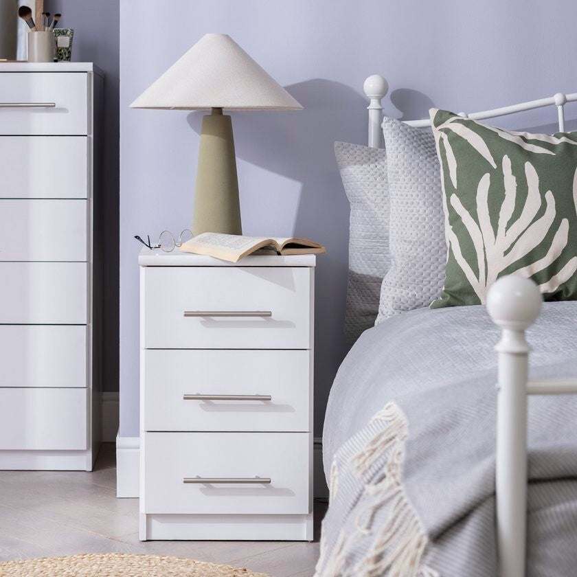 Normandy 3 Drawer Bedside Cabinet - White ( B Grade 36233 )