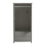 Brooklyn 2 Door 2 Drawer Wardrobe - Grey | Fashion Clothing Organization