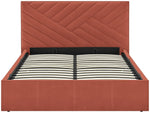 Home Luca Small Double End Lift Ottoman Bed - Orange | Space-saving ottoman bed